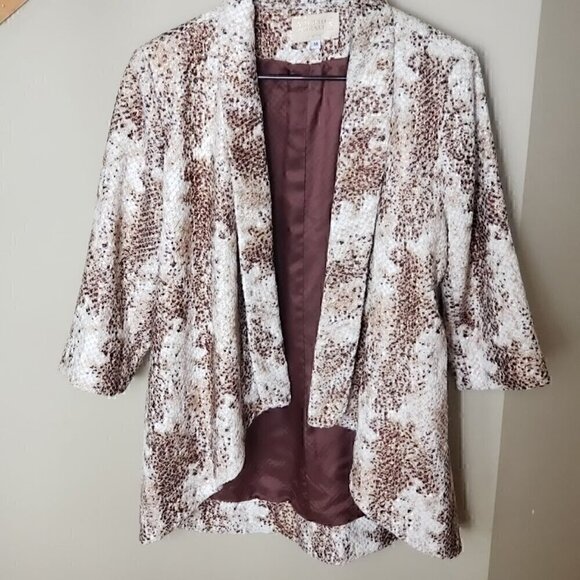 Vintage Designer Alberto Makali Animal Print Open Front Blazer  Size Medium - Picture 1 of 4